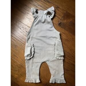 Milkbarn Overalls Romper Two Pockets Adjustable Striped 3-6 months FLAW